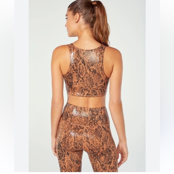 Zobha Sports Bra & Shine copper Snake Print High Waist legging size medium - Picture 3 of 14